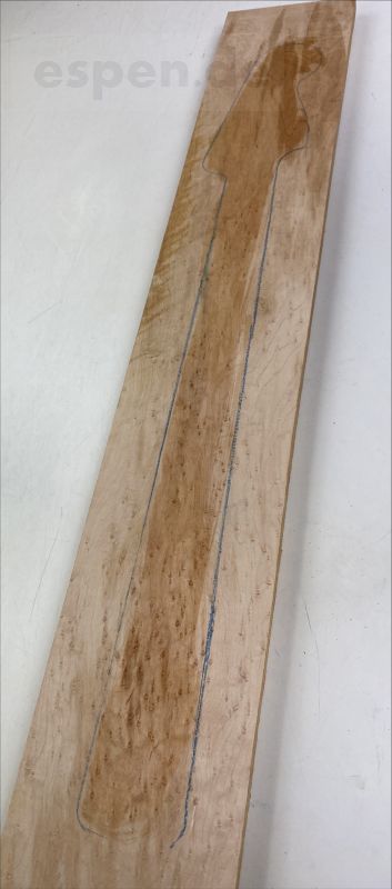 Neck Bird's Eye Maple 1180x160x26mm, Unique Piece #047